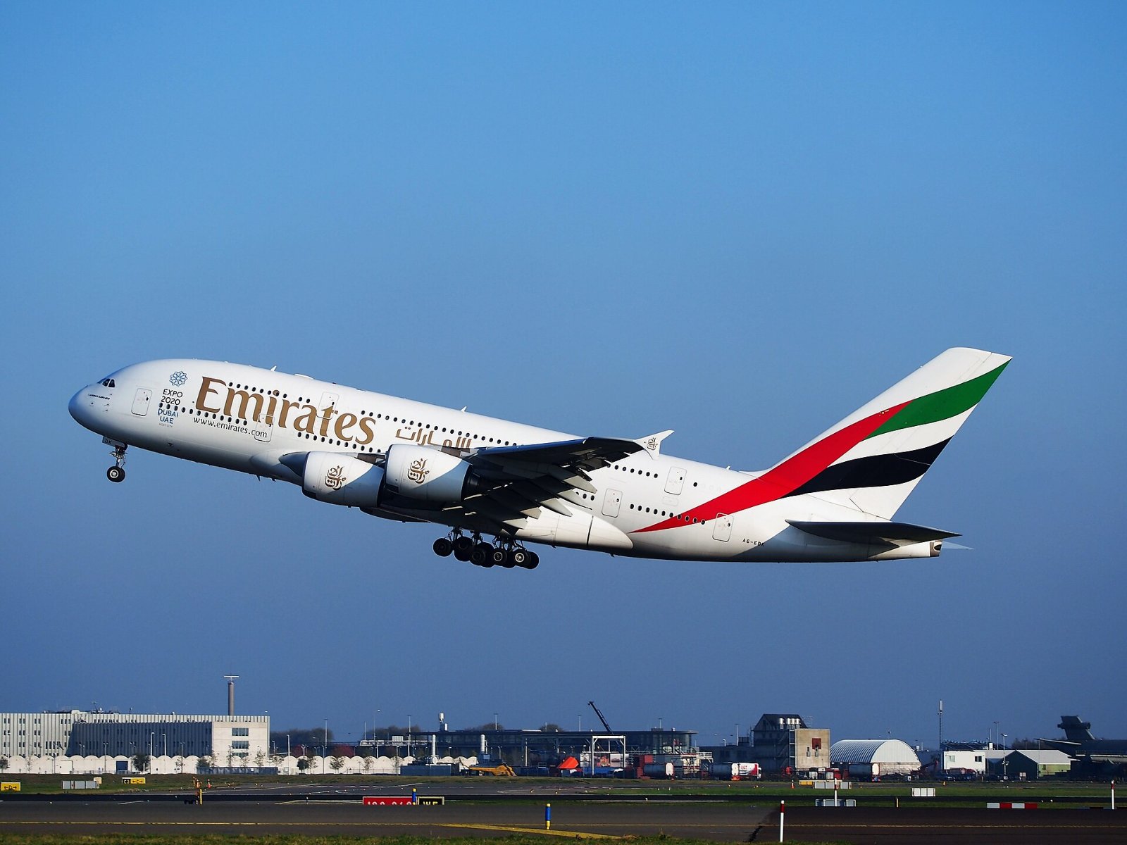 この機種（エミレーツ航空のA380）の外観